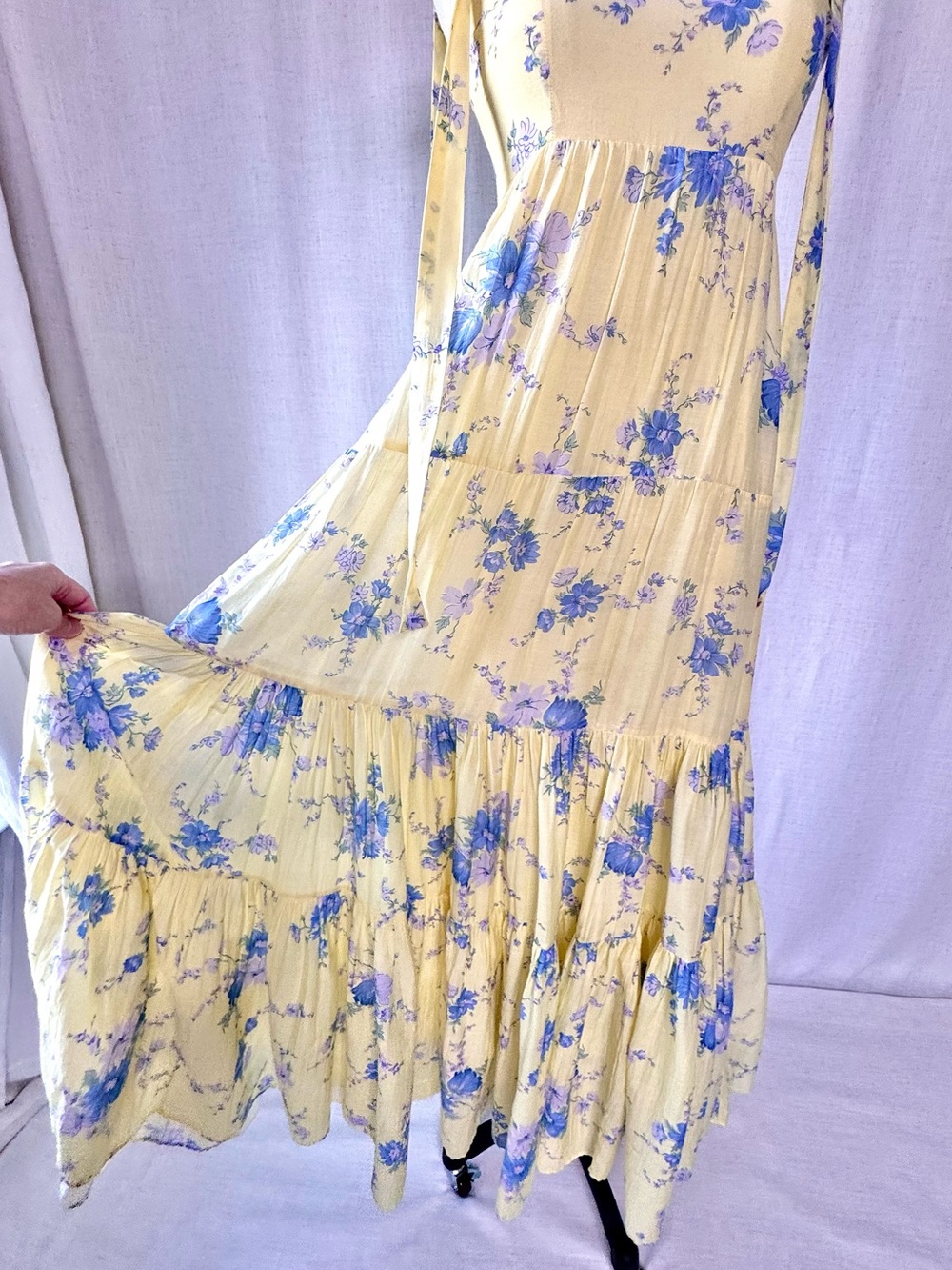 LoveShackFancy Burrows Maxi Dress Sunshower Garden Yellow Floral Size 2 - Picture 8 of 16